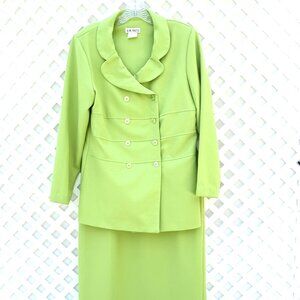 BEAUTIFUL J.W. TRECI LIME GREEN SUIT-SKIRT SET